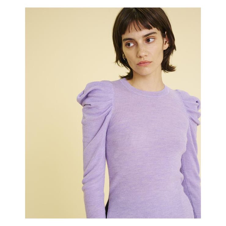LANVIN ランバン トップス パフスリーブ パープル セーター 新品 未使用 パフスリーブプルオーバー[品番：LAVW0005349]｜LANVIN en Bleu
