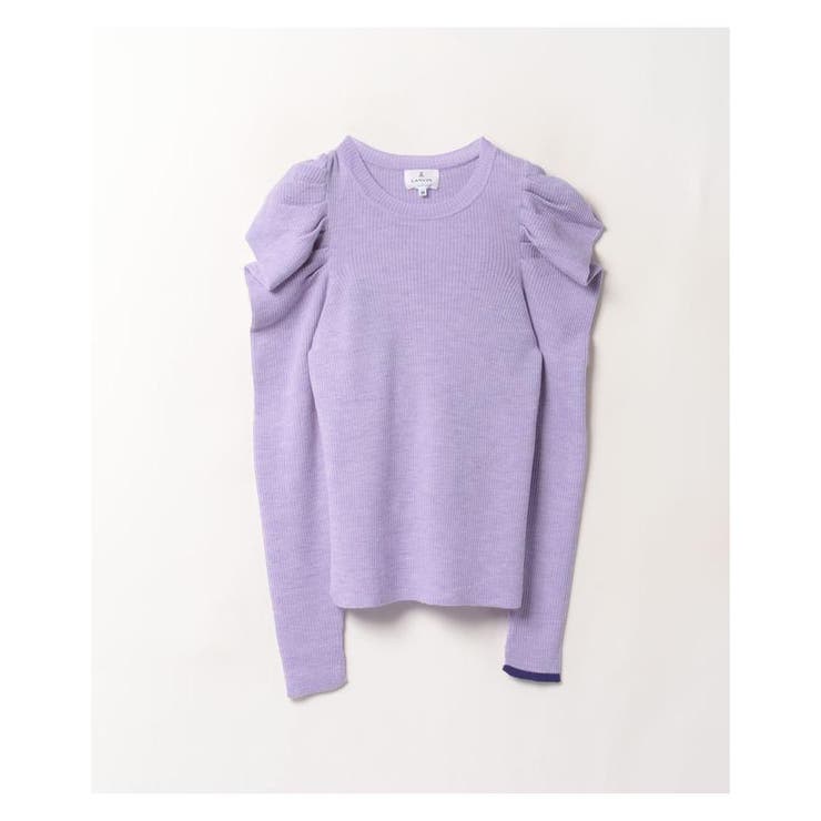 LANVIN ランバン トップス パフスリーブ パープル セーター 新品 未使用 セール】フォックスカシミヤパフスリーブニット（ニット/セーター