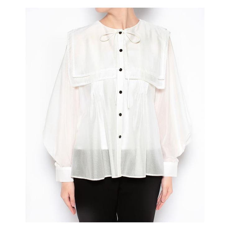 スクエアビッグカラーブラウス[品番：LAVW0004319]｜LANVIN en