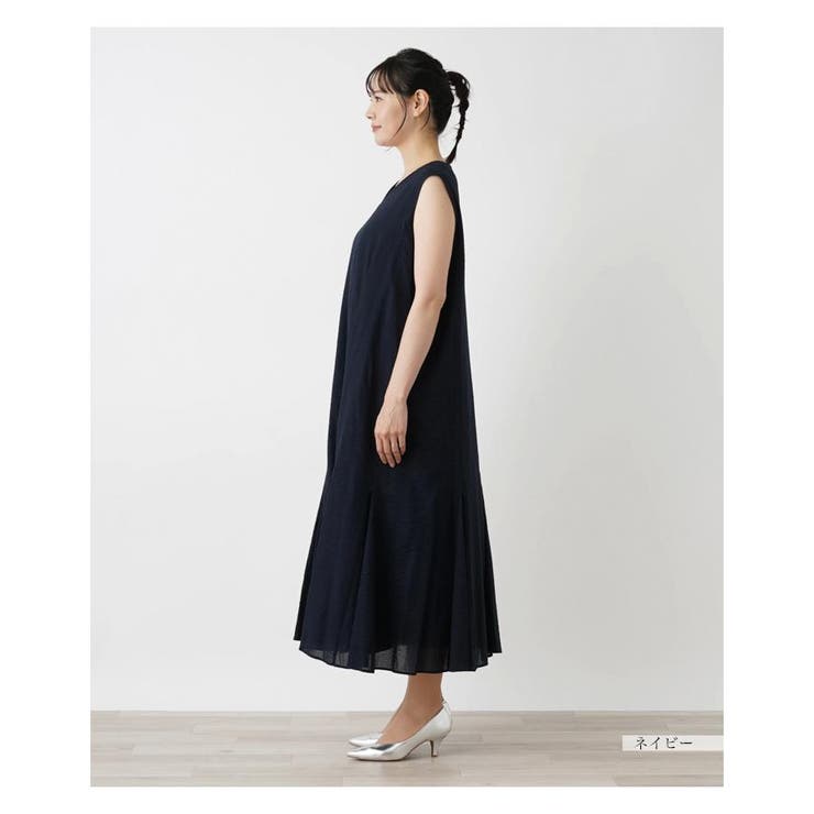 Vネックノースリーブロングワンピース[品番：LAVW0016102]｜Leilian