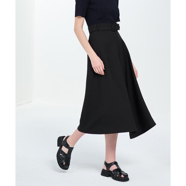 ブラック | ドライダブルクロスベルトスカート | LANVIN en Bleu
