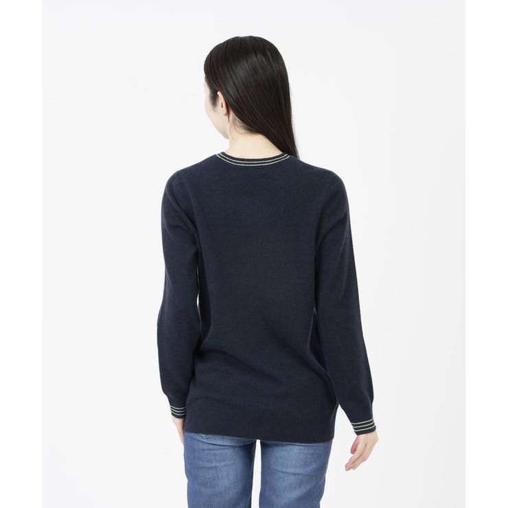 レリアンモチーフ刺繍クルーネックニットLeilian WHITE LABEL レリアンモチーフ刺繍クルーネックニットLeilian WHITE LABEL