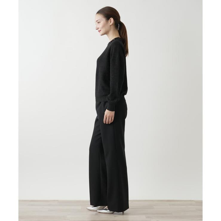 Leilian / レリアン ビジューネックラメニット ビジューネックラメニット[品番：LAVW0018933]｜Leilian