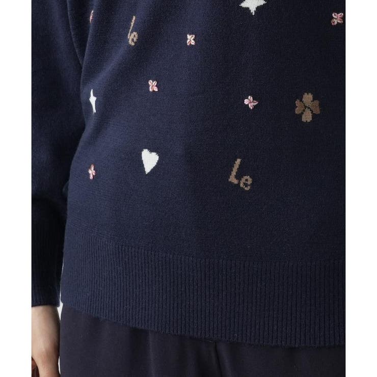 モチーフ刺繍クルーネックニット[品番：LAVW0018907]｜Leilian 