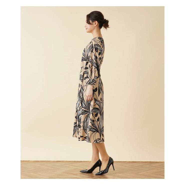 洗えるプリントキーネックワンピース[品番：LAVW0009388]｜Leilian