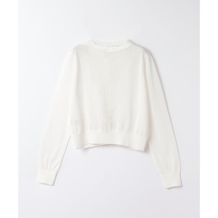 ランバンオンブルー　ボリュームスリーブショートカーディガン　オフホワイト　38 ショートメニーウェイカーディガン|LANVIN en Bleu | LANVIN en