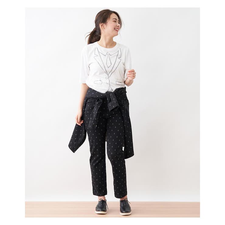 ネクタイのトロンプルイユTシャツ[品番：LAVW0004636]｜CARA O