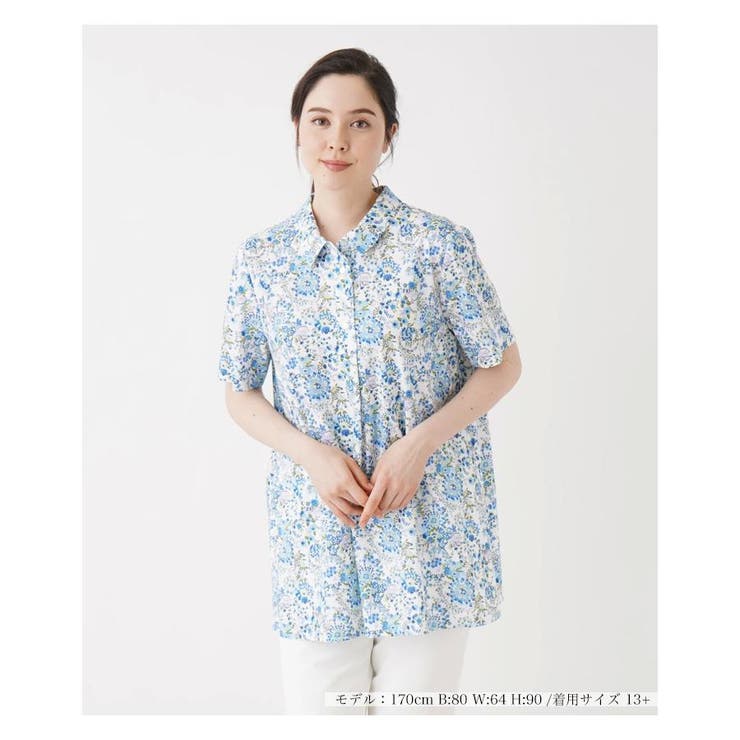 Leilian(レリアン) 花柄シャツ 半袖シャツ Leilian(レリアン) 花柄シャツ 半袖シャツ