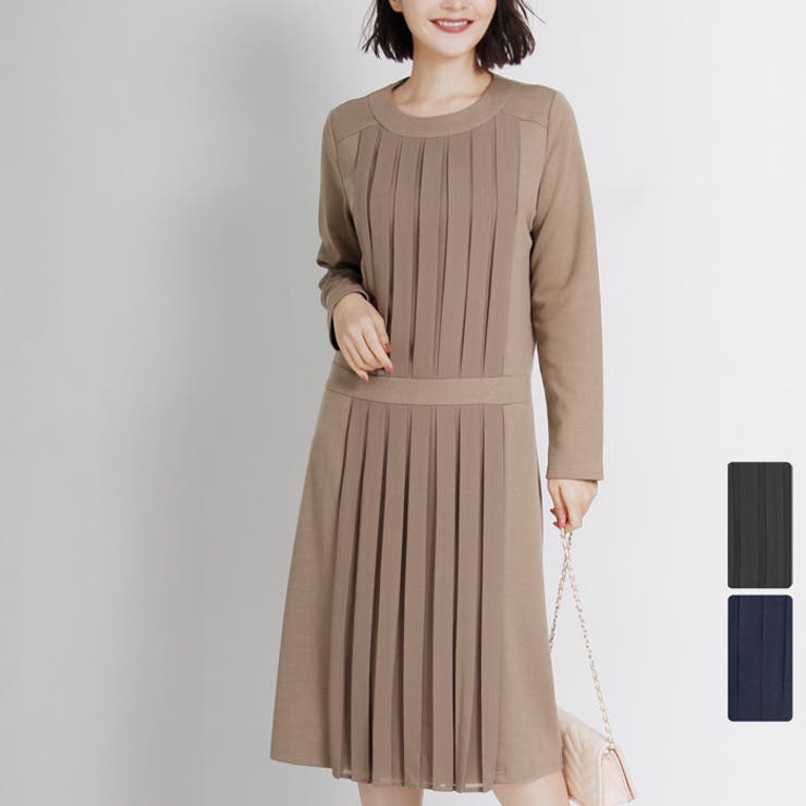 マーサ ロングスリーブフロントプリーツポンチワンピース 春先行 品番 Lfow Lfo エルエフオー のレディースファッション通販 Shoplist ショップリスト