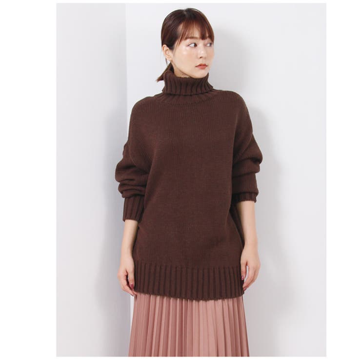 日本製オーバーサイズタートルニット 旬なビッグシルエットでリラックス感♪ウール混… | LFO | 詳細画像2 