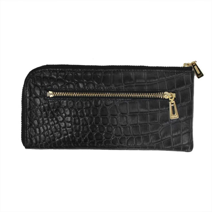 クロコ型押しレザー長財布 本革 リアルレザー[品番：LFOW0001539]｜LFO