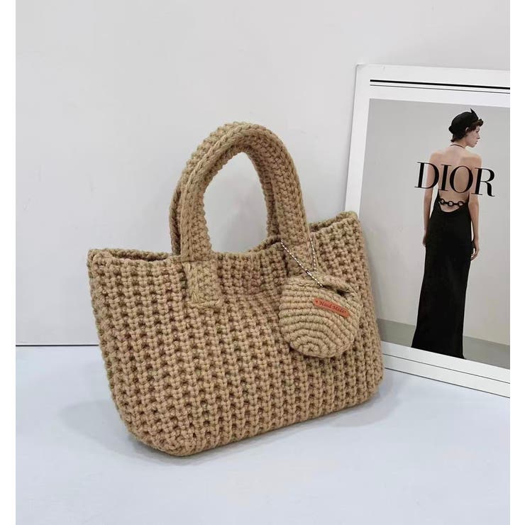 ニットハンドバッグ/ニット素材/マチあり/ちびポーチ付 | LETee | 詳細画像12 