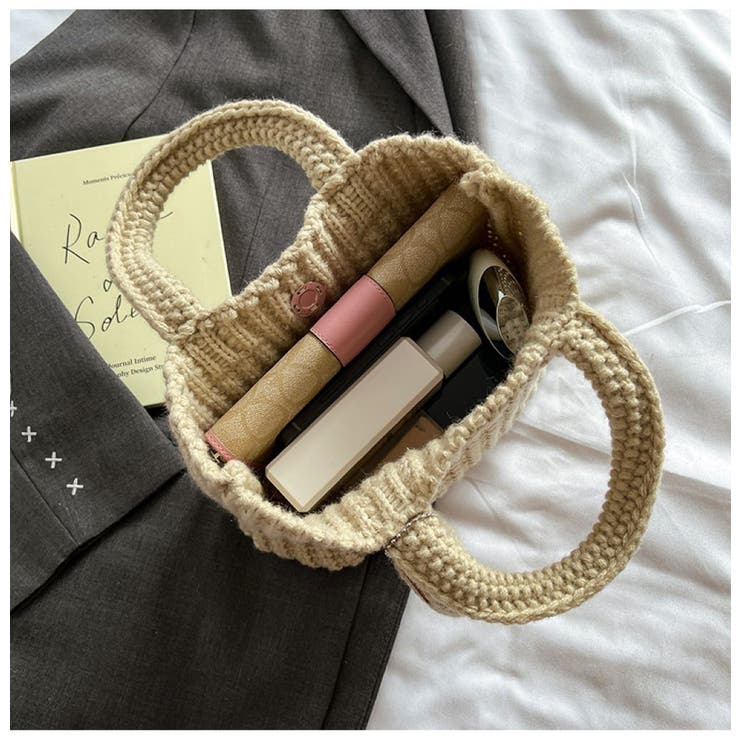 ニットハンドバッグ/ニット素材/マチあり/ちびポーチ付 | LETee | 詳細画像13 