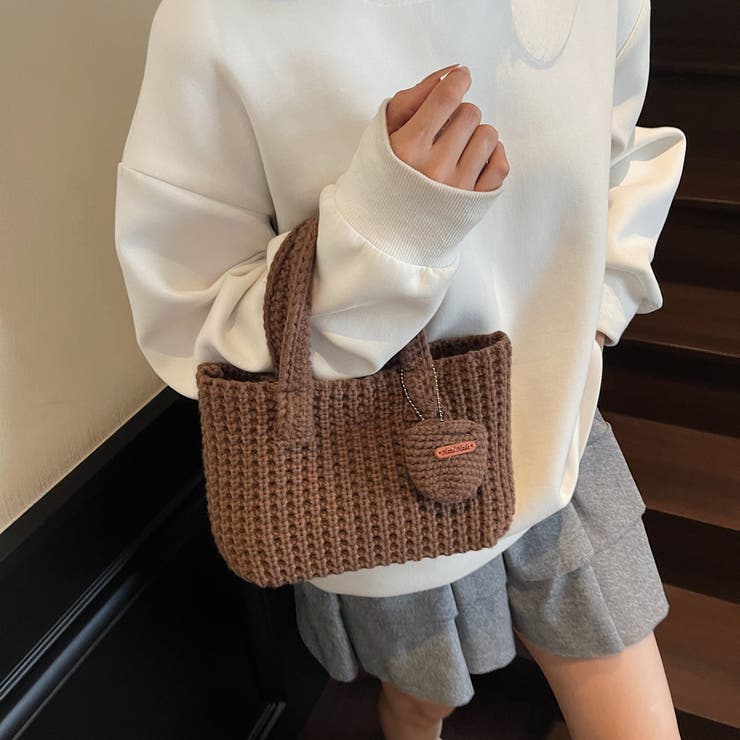 ニットハンドバッグ/ニット素材/マチあり/ちびポーチ付 | LETee | 詳細画像15 