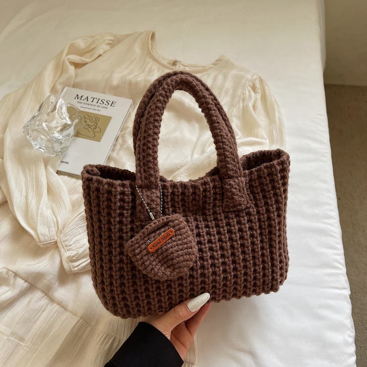 ニットハンドバッグ/ニット素材/マチあり/ちびポーチ付 | LETee | 詳細画像16 