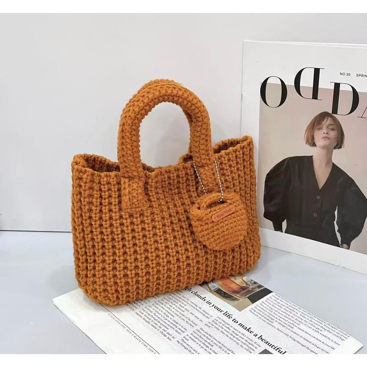 ニットハンドバッグ/ニット素材/マチあり/ちびポーチ付 | LETee | 詳細画像8 