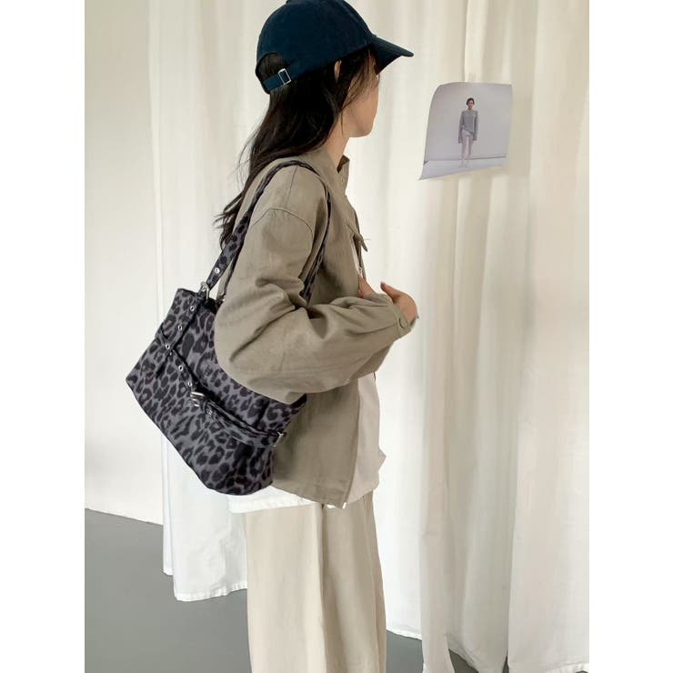 GREY | レオパードフェイクファーハンドバッグ | LETee