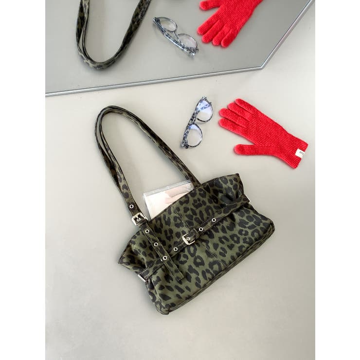 KHAKI | レオパードフェイクファーハンドバッグ | LETee