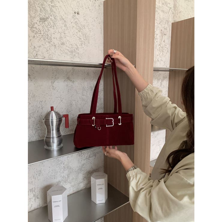 BROWN | ベルテッドスウェードショルダーバッグ | LETee