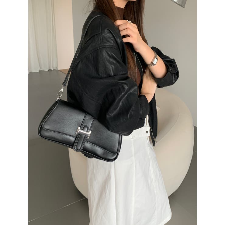 BLACK | 合皮ハンドバッグ | LETee