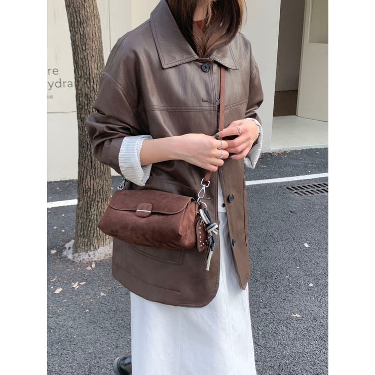 ハートチャーム付きスウェードハンドバック | LETee | 詳細画像3 