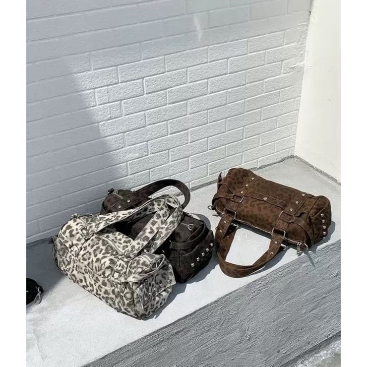 キャンバス地ヒョウ柄ハンドバック | LETee | 詳細画像1 