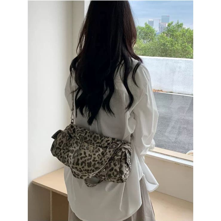 キャンバス地ヒョウ柄ハンドバック | LETee | 詳細画像12 