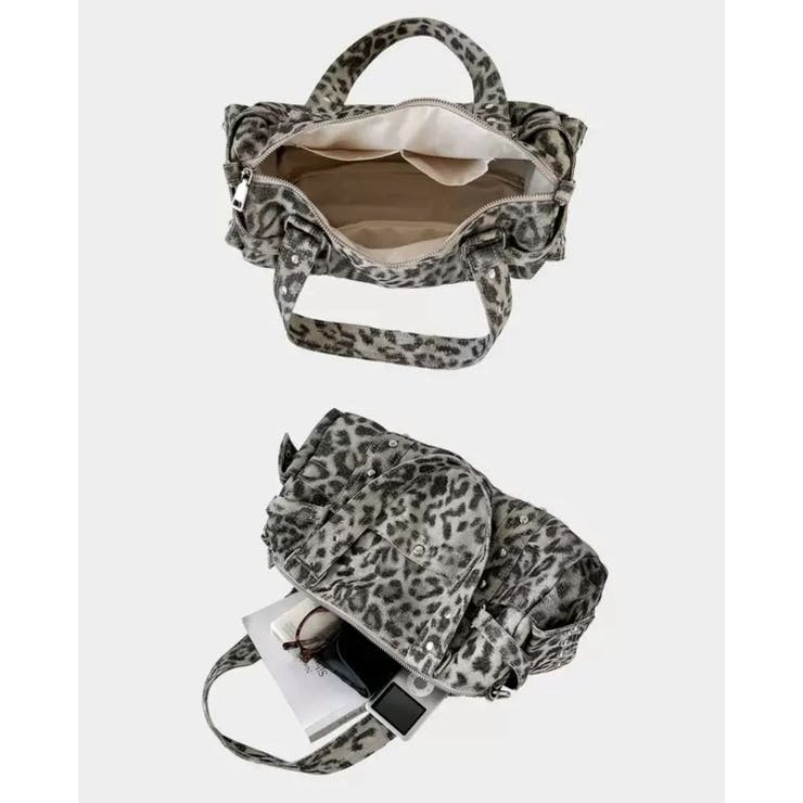 キャンバス地ヒョウ柄ハンドバック | LETee | 詳細画像17 