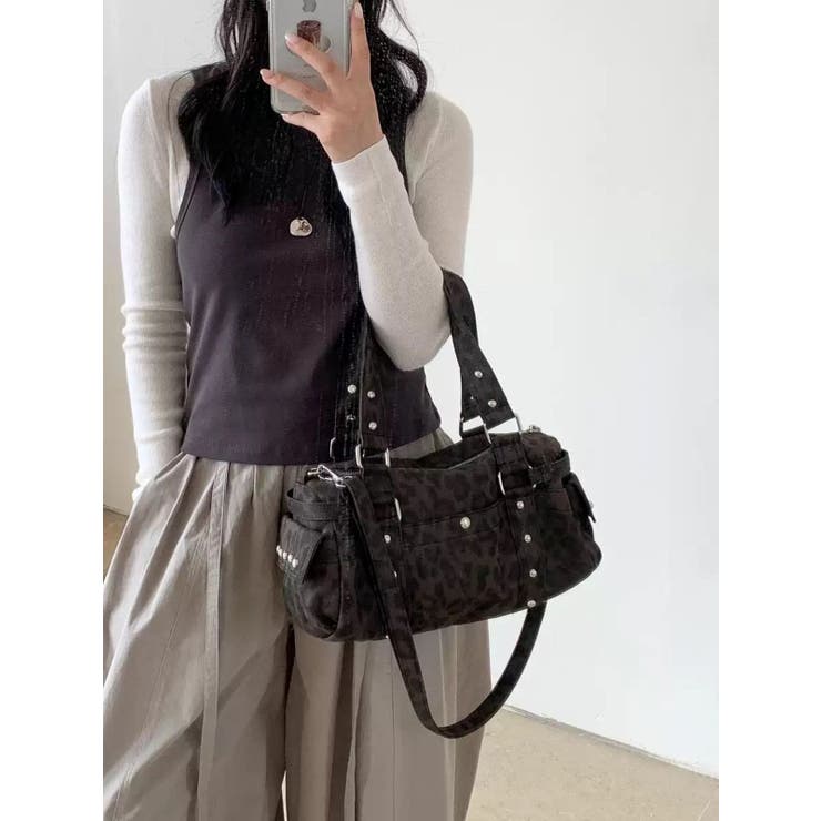 キャンバス地ヒョウ柄ハンドバック | LETee | 詳細画像3 