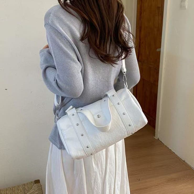 WHITE | ボストンバッグ スタッズベルテッド | LETee