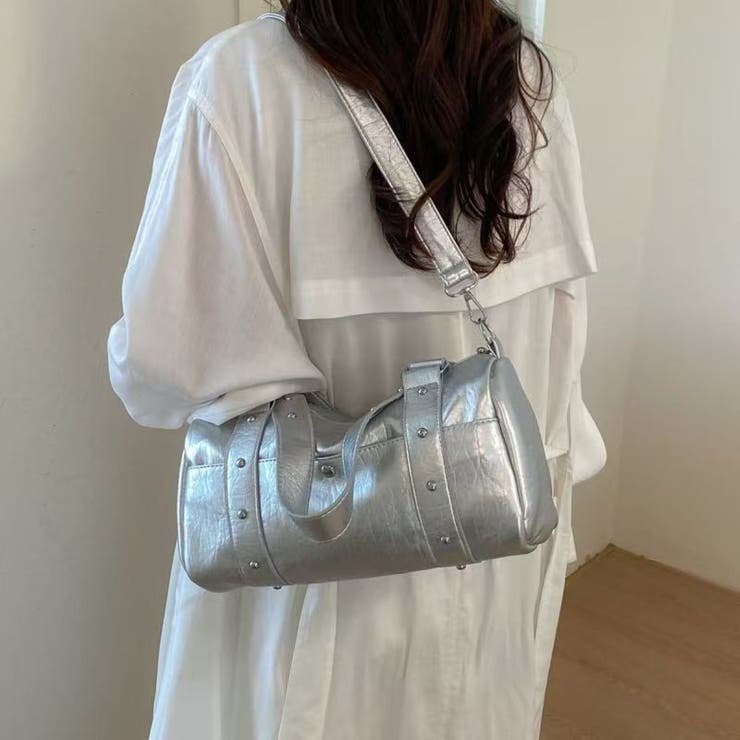 SILVER | ボストンバッグ スタッズベルテッド | LETee