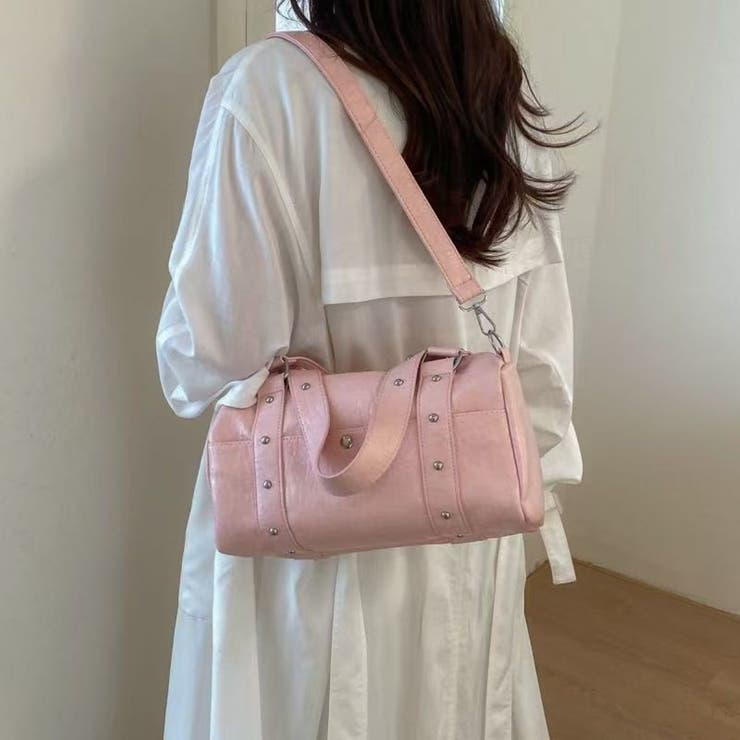 PINK | ボストンバッグ スタッズベルテッド | LETee