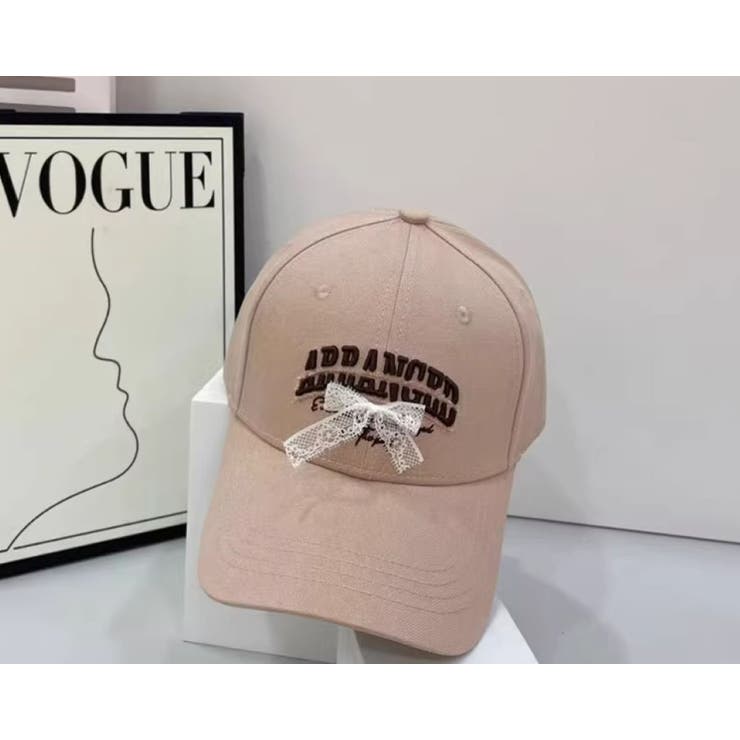 PINK | 刺繍＆レースリボン付CAP | LETee