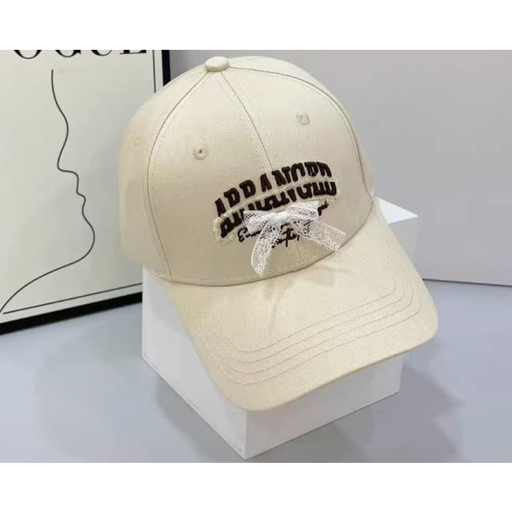 BEIGE | 刺繍＆レースリボン付CAP | LETee
