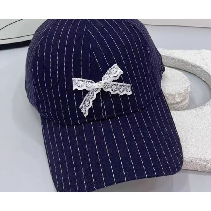 ストライプCAP レースリボン付 | LETee | 詳細画像1 