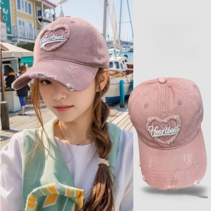 PINK | ハートビートカラーデニムCAP | LETee