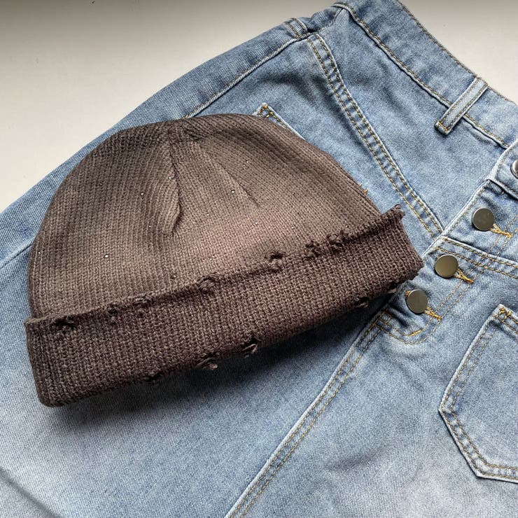 GREY | メタルホットフィット ニットCAP/極小メタル/キラキラ | LETee