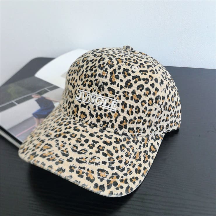 BEIGE | JUNGLE刺繍ロゴレオパードCAP | LETee