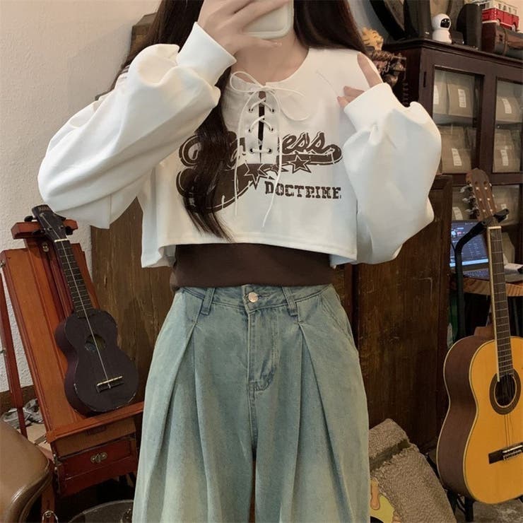 スピンドルショートトップス/ロゴプリント/インナー付き | LETee | 詳細画像1 