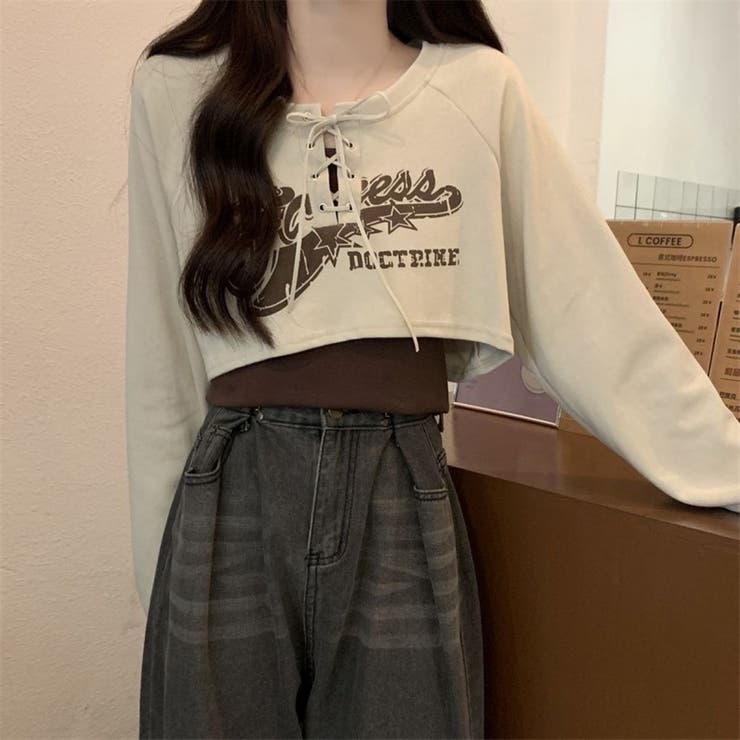 スピンドルショートトップス/ロゴプリント/インナー付き | LETee | 詳細画像2 