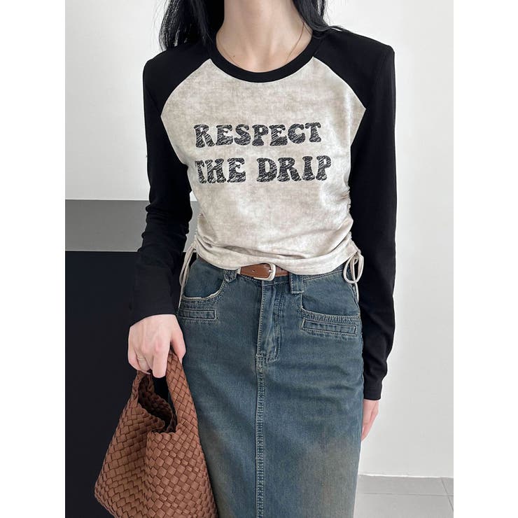 BLACK | サイドドロストラグラントップス | LETee