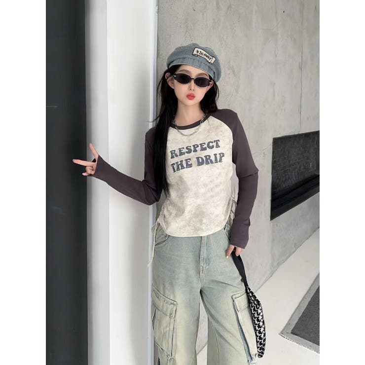 GREY | サイドドロストラグラントップス | LETee