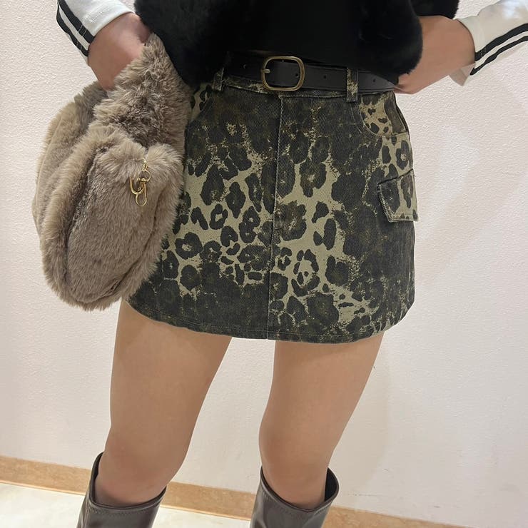KHAKI | ヒョウ柄ミニスカパン/ミリタリー系 | LETee