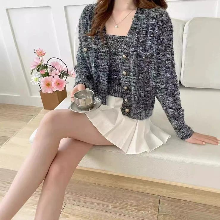 BLACK | 金ボタンニットカーディガン | LETee