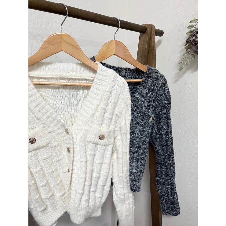 金ボタンニットカーディガン | LETee | 詳細画像1 