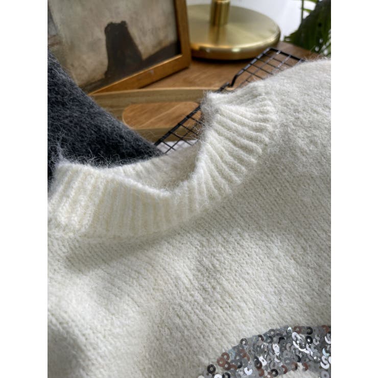 スパンコールリボンニットプルオーバー | LETee | 詳細画像4 