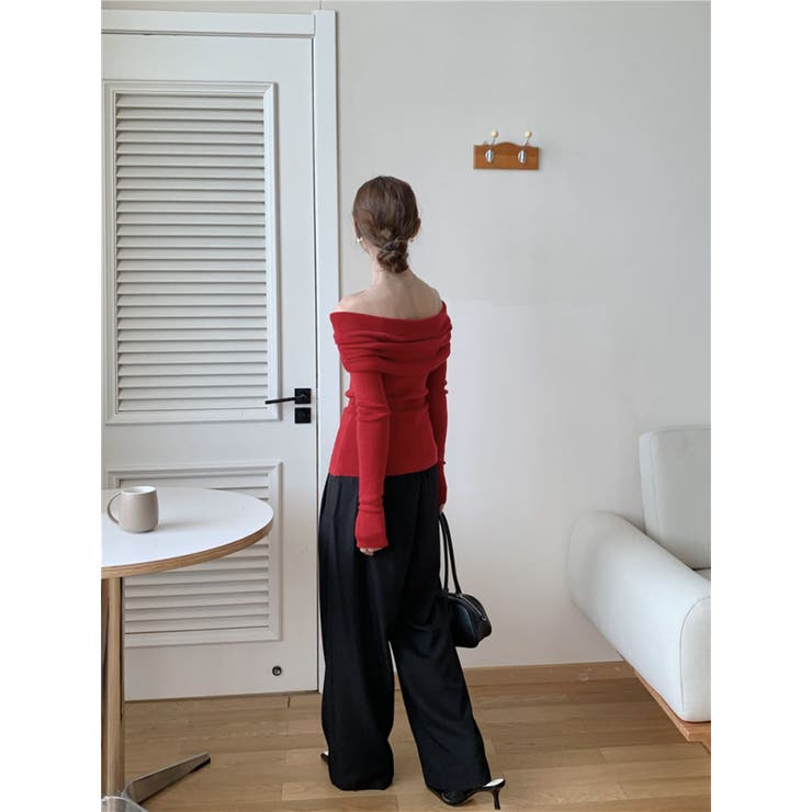 前絞りオフショルニットプルオーバー | LETee | 詳細画像10 