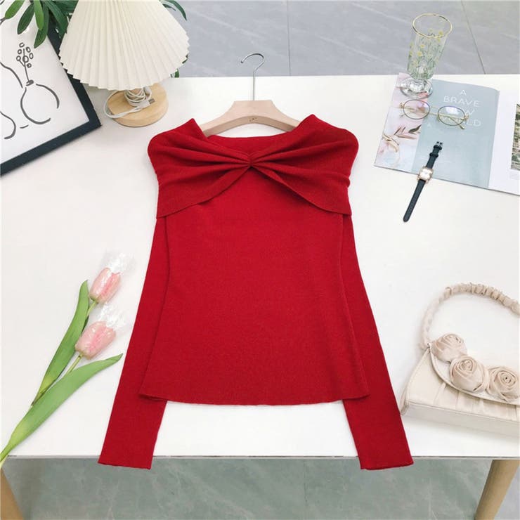 前絞りオフショルニットプルオーバー | LETee | 詳細画像12 