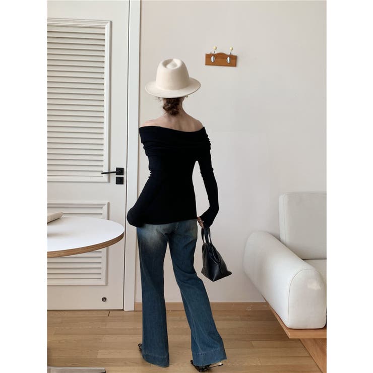 前絞りオフショルニットプルオーバー | LETee | 詳細画像14 