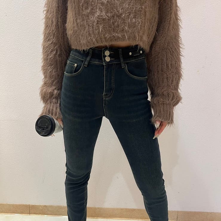 裏起毛デニムカットオフスキニーパンツ | LETee | 詳細画像10 